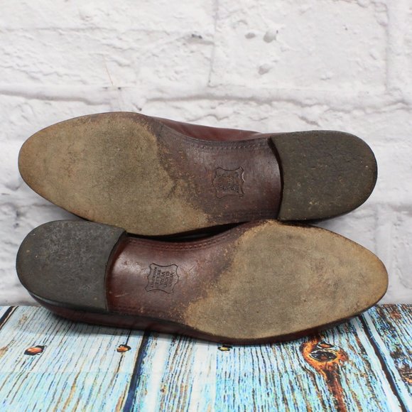 Men's Brown Woven Leather Casual Italian Loafer Dress Shoe Size 11 M - Picture 9 of 9